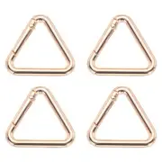 4Pcs 1-1/5" Triangle Jump Ring Buckle Spring Snap Clip Trigger Keychain Gold