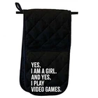 Gamer Yes I Am A Girl And Yes I Play Video Games Glove Mitts Double Oven Gloves