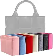 [Generic] Xoppia Bag Organizer compatible with Bottega Veneta Candy Arco Tote. Felt Insert Liner for Women Tote Handbag. (Brown, Style A: Exposure)
