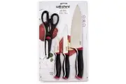 4 Piece Set Wiltshire Soft Touch Kitchen Knife and Kitchen Scissors