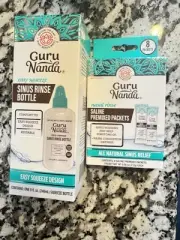 New Guru Nanda Easy Squeeze Sinus Rinse Bottle Plus 8 Nasal Rinse Saline Packets