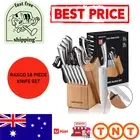 RAXCO Kitchen Knife Block Set with SHARPENER - AUS STOCKED and FAST SHIPPING.