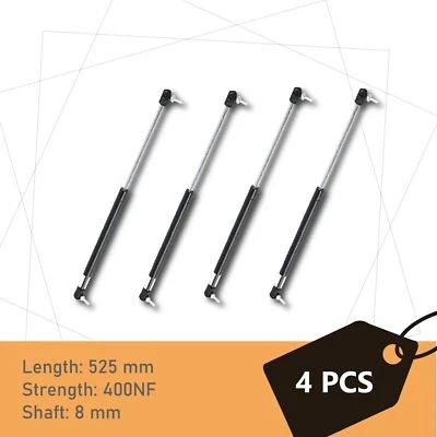 Gas Struts 4 x 525mm x 400N (8mm Shaft) Caravans, Trailers, Canopy, Toolbox