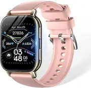 ZYVICXFJ Smart Watch 1.8 Inch Large Screen for Men Women Bluetooth 5.4 Pedometer Watch Sport Watch Multi-Sport Modes Talk/Message Notification Music Playback Silver (Golden)