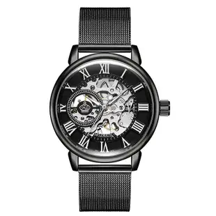 現貨男士手錶腕錶歐綺娜ORKINA 自動機械錶 編織網帶男錶男士外貿手錶鏤空透底