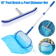 Heavy Duty Pool Skimmer Leaf Rake Net Catcher Cleaning Swimming Pool, Pool Brush