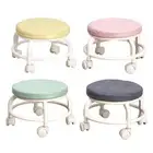 Round Roller Stool Pedicure Stool Footrest Universal Swivel Casters Shoe Stool