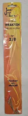 Jeros Tackle 2/0 Snelled Hook Size 2/0 12 Inch Leader