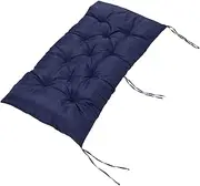 Outdoor Bench Cushion, Anti Slip Swing Chair Cushion, Patio Furniture Wicker Bench Cushion, 2 Person, 59.06x19.69in, PP Cotton, Polyester, Sponge, Indoor Outdoor Bench Cushion (Navy Blue)