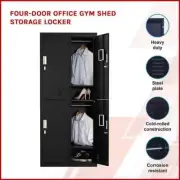 Locker 180cm 4 Door Office Gym Shed School Home Storage Padlock Operated Steel