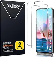 [2 Pack] Tempered Glass Screen Protector for Xiaomi Redmi Note 10S,Redmi Note 10 4G,Anti Scratch, 9H, No Bubbles, High Definition, Case Friendly, Transparent
