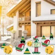Under Elf Surveillance Yard Decorations 12 piece set
