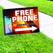 Free Phone Boost Mobile Yard Sign Stake Outdoor Phone Service Coroplast Sign