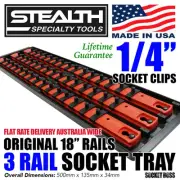 STEALTH 3 x 18" Rail 1/4" Socket Organiser with Tray