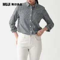 在飛比找蝦皮購物優惠-MUJI 無印良品 黑白格紋襯衫 女裝