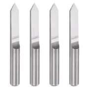 1/8" Shank 0.1mm Tip 60 Degree Solid Carbide Wood Engraving CNC Router Bit 4pcs