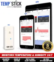 Temp Stick WiFi Temperature & Humidity Sensor 24/7 Monitoring & Alerts (White)