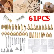 61Pcs Wood Burning Tips Set Stencil Soldering Iron Craft Tools Pyrography Kit