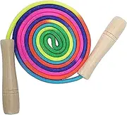 ａ aternee Skipping Rope, Children Jump Rope Adjustable Wooden Handle Rainbow Jumping Rope for Boys Girls Outdoor Exercise & Game