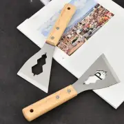 Stainless steel putty knife solid wood cleaning spatula putty knife putty decora