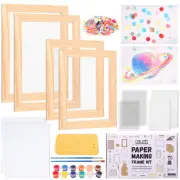 18 Pieces Paper Making Kit Includes A5, A6 Size Wooden Mold and Deckle, Absor...