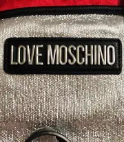 Love Moschino Metallic Canvas Spike Silver Stud Backpack