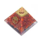 1 pc Red Jasper Crystal Tree of Life Orgone Pyramid EMF Protection Meditation