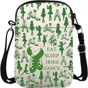 [ZJXHPO] Irish Dancer Crossbody Bag Eat Sleep Irish Dance Messenger Bag Irish Dance Lover Gift Irish Dance Team Carry On Bag