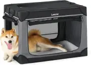 Lesure Soft Collapsible Dog Crate 30 Inch Portable Travel Pet Kennel Mesh Window