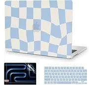 Anban Compatible with MacBook Pro 14 inch Case 2025 2024 2023 2022 2021 M4 M3 M2 M1 A3112 A3185 A3401 A2918 A2992 A2779 A2442, Plastic Hard Shell Case+Keyboard Cover+Screen Protector, Blue Chessboard