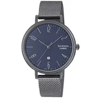 在飛比找PChome24h購物優惠-CASIO卡西歐 SHEEN 極簡時尚腕錶-藍 SHE-45