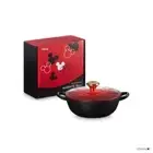 Le Creuset Mickey Mouse Marmit 18cm 7.1in Cherry Red Matt Black Gold With Box