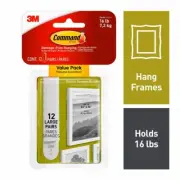 3M Command White Large Picture Hanging Strips 12 pk, Holds 16 lbs