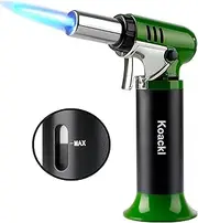KOACKL Butane Torch Lighter with Fuel Gauge, Refillable Soldering Torch and Adjustable Flame, One-Handed Operation Blow Torch for Welding, Resin Art(Butane Gas is Not Included)