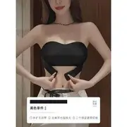 Strapless Front Closure Wireless Bra with 3 pairs removable bra pads 1 Pc - Bra - Black - M