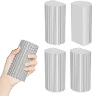[Jeymei] Magical Dust Cleaning Sponges Damp Clean Duster Sponge Household for Blinds Baseboards and Vents 4 Pcs Reusable Dusters Grey