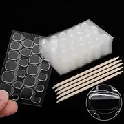 LIONVISON 50 Sheets Nail Adhesive Tabs - 1200 Pcs Double-Side Nail Glue Sticker, Waterproof Breathable Jelly Gel Nail Tape Glue Stickers for False Nails Tips (50 Sheet)