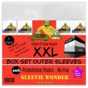 XXL Box Set Outer Plastic Sleeves (x4) Thick 4mil No Flap LP Vinyl Record Boxset