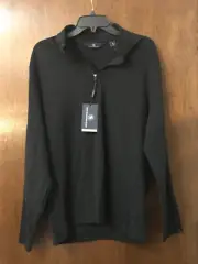 Hart Schaffner Marx Mens New $175 TECH Pullover Shirt Sweater M Medium Black NWT