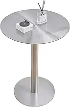 Round Cocktail Table, High Top Table, Stainless Steel Bar Table Restaurant Pub Table for Patio, Backyard, Dining Room, Parties, Weddings End Side Table(50x105cm/1.6x3.4ft)