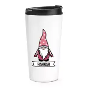 Personalised Gonk Gnome Pink Scandi Travel Mug Cup Christmas Gift Funny