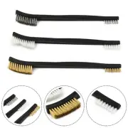 5xDouble Head Wire Brush Set Steel Brass Nylon Cleaning Polishing Metal-Rust