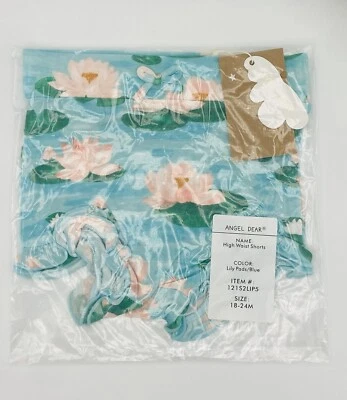 Angel Dear Baby Bloomers Diaper Cover Shorts Pink Lily Pads Flowers 18-24 Months