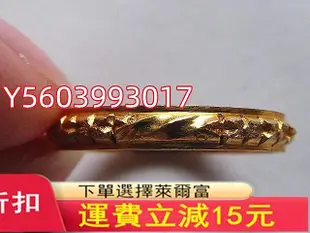早期 上海老鳳祥18K金 花卉高浮雕金戒指1.84克 品相好