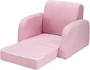 Kids Sofa 2 Seater Flip Open Couch Lounger Armchair Soft Pink Furniture for Kids