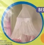 Bed Canopy White Netting Round 24 x 91" Bed Threads