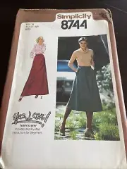 Simplicity 8744 Sewing Pattern Misses Skirt Size 14 Vintage uncut wst 28”