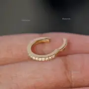 Natural Diamond Removable Hinged Connector Pendant Bail Clasp Lock 14k Gold