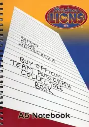 NEW! Official AFL Brisbane Lions A5 Team Spiral Notebook