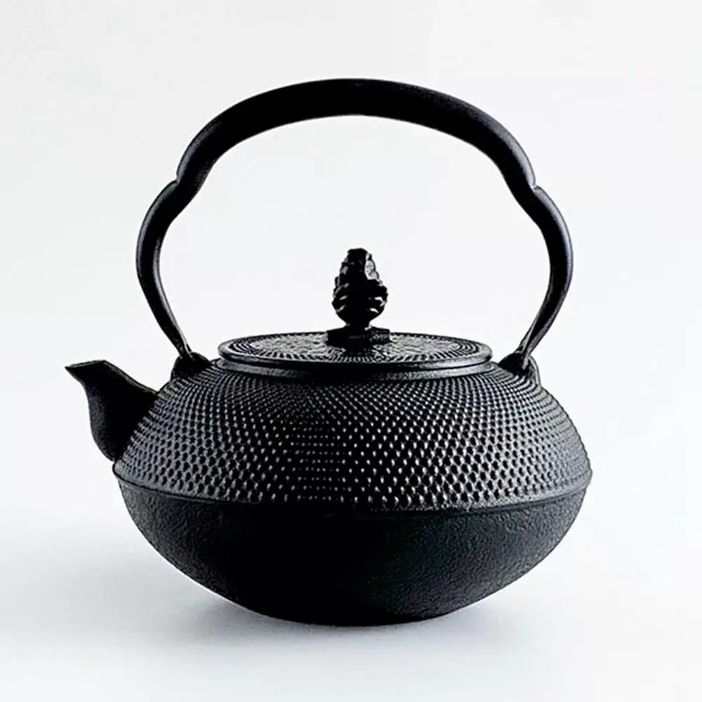 UM030 【釜師浄清造】柚子肌鉄瓶・銅蓋柚子肌鐡瓶・鐵壺・